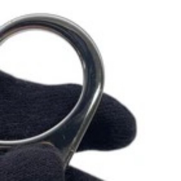 PRADA Saffiano Leather Triangle Logo Key Ring Leather Black - Picture 8 of 15